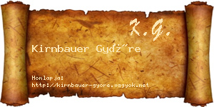 Kirnbauer Györe névjegykártya